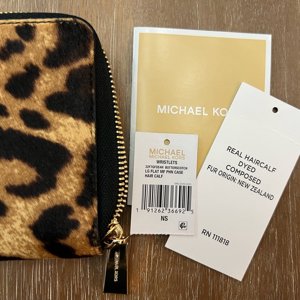 Michael Kors Leopard Print Wristlet - Picture 2 of 12